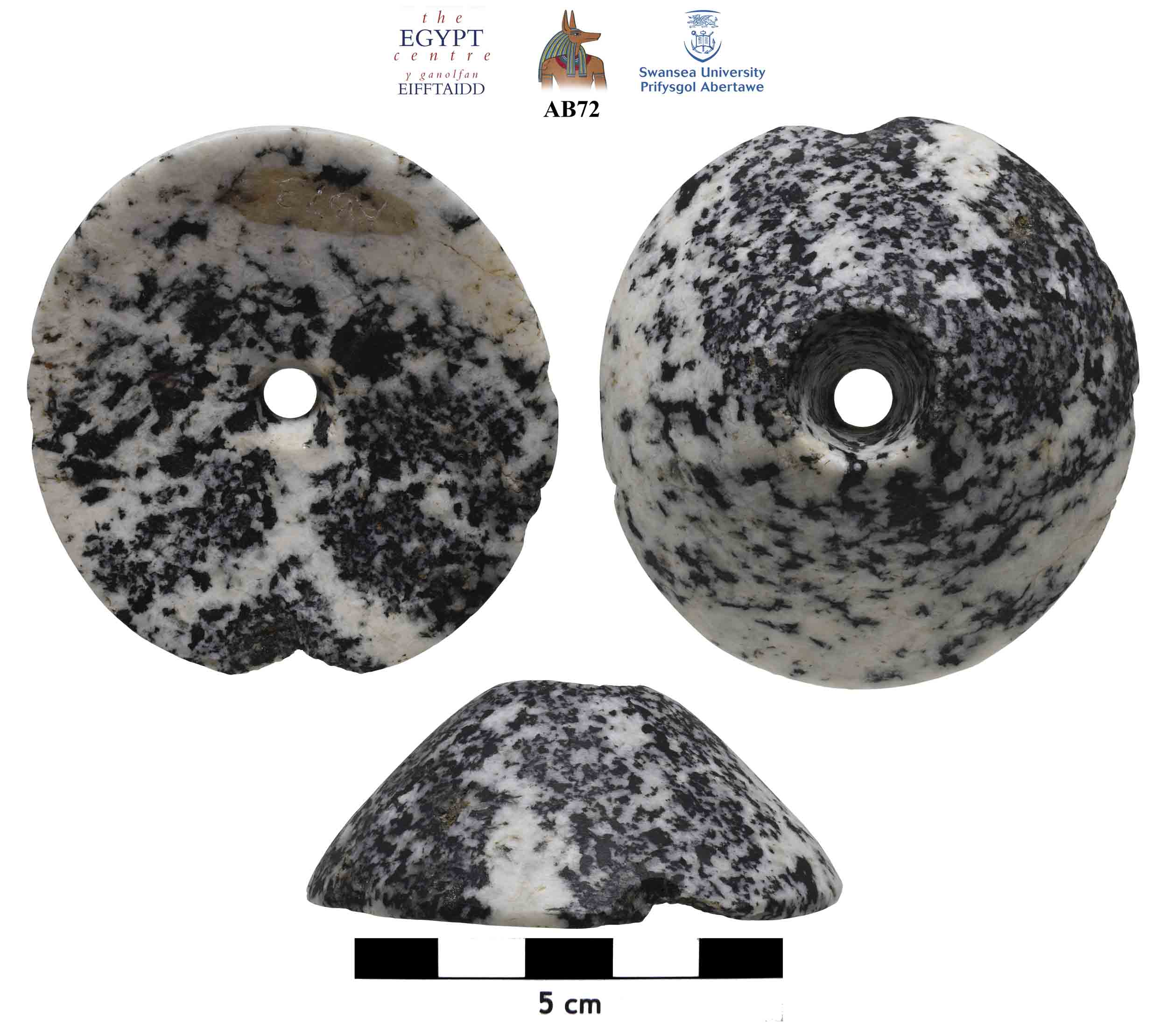 Image for: Disc shaped granite macehead